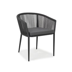 Outdoor Armchair Aluminium and Rope Dark Grey