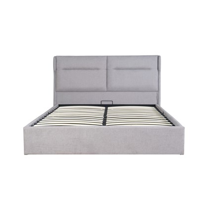 Upholstered Bed with Gas Lift - Light Grey