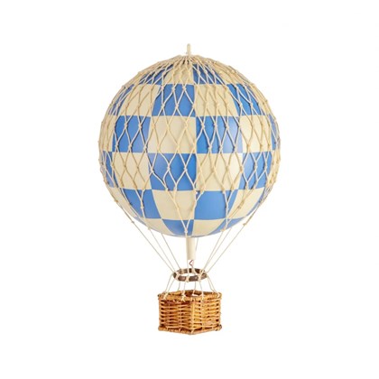 Vintage Balloon Model Travels Light Check Blue