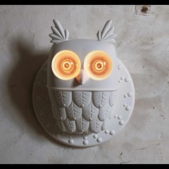 Owl Wall Lamp White
