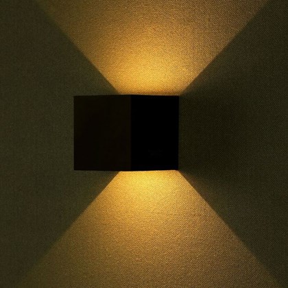 Wall Lamp  Square 12W 3000K LED IP65 Black