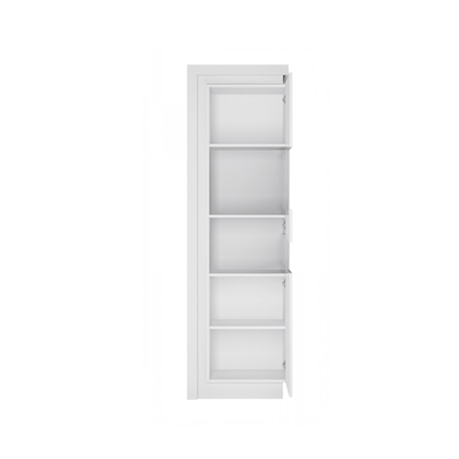High Display Cabinet 1 Door – White Alpin & White Glass (Right Hand)