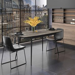 Dining Table Extendable 145-185x90x75cm - Iron Matt