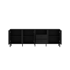 TV Stand Black - 3 Doors - 2 Drawers