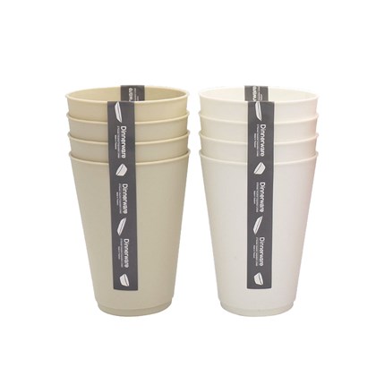Set of 4 Cups 410ml - Assorted White or Beige