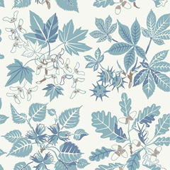Wallpaper Arboretum Turquoise and Warm Blue