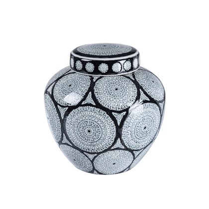 Antifone Porcelain Vase with Lid H24cm
