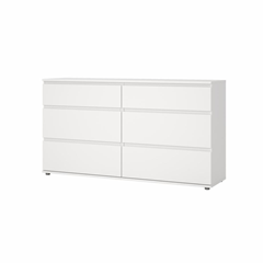 Double Dresser 4+2 Drawers – White