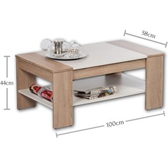 Coffee Table - Sonoma Oak & White