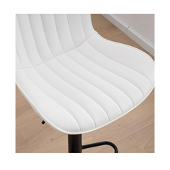White Barstool Base Matt Black Finish