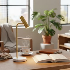 Table Lamp – Metal & Marble Gold