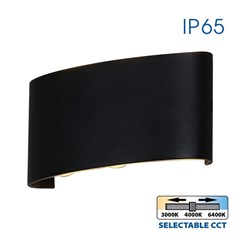 Wall Light LED 6W CCT-Switch IP65 - Black