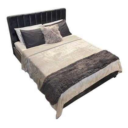 Bed Frame Upholstered 160x200 cm Dark Grey