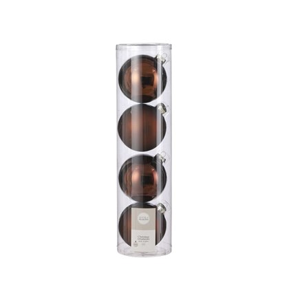 House of Seasons Bauble Glass Brown 4 Pieces