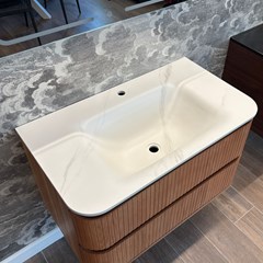 Bathroom Vanity Cabinet, Sintered Stone & Mirror