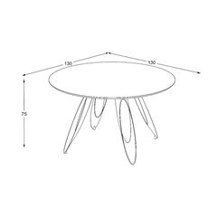 Dining  Table Round 130x130x76cm - Lagina Matt