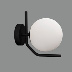 Maui Wall Lamp Opal Matt Black E27