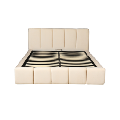 Upholstery Bed with Gaslift – Beige
