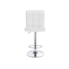 White Barstool Base Chrome Finish