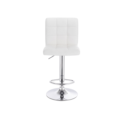 White Barstool Base Chrome Finish