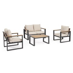 Sofa Set 4 - Anthracite & Beige