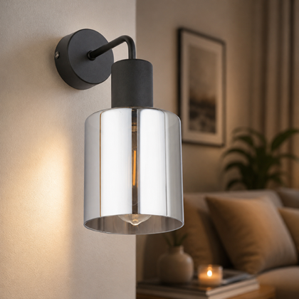 Wall Lamp - Black & Graphite Shade