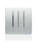Trendi 3 Gang 2 Way Artistic Modern Screwless 10 Amp Rocker Silver
