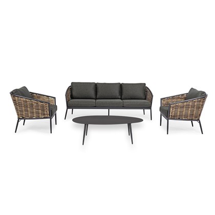 Sofa Set 3 With Coffee Table - Anthracite