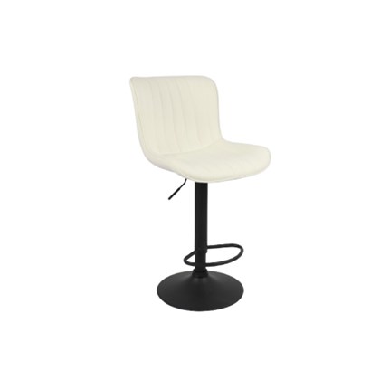 White Barstool Base Matt Black Finish
