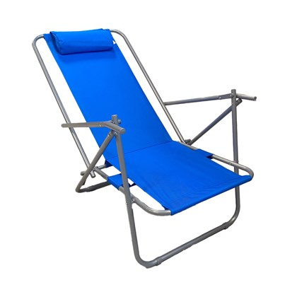Beach Reclining Chair with Pillow - Dark Blue