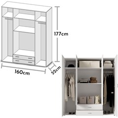 Wardrobe Cabinet - White