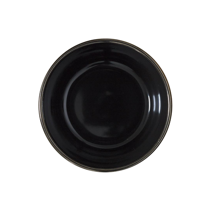 Black Bowl With Gold Border D14cm