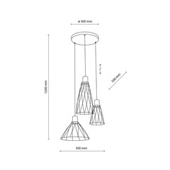 Black Hanging Lamp 3 Wheel
