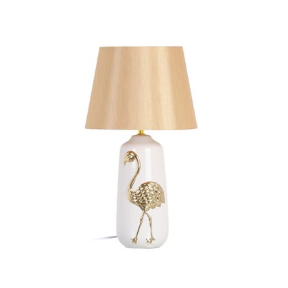 White-Gold Ceramic-Fabric Table Lamp