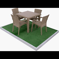 Rattan Chair with Plastic Legs Cappuccino