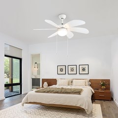 Milan Matte White Ceiling Fan with Light