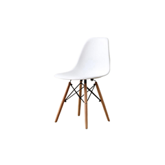 Dining Set - White Aluminium & Glass Table 100x100x74 + 4 White Dining Chairs