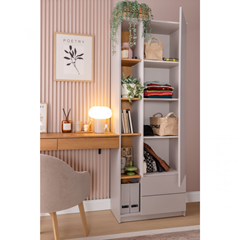 Cabinet 1Door 2shelves – Cashmere & Oak Caramel