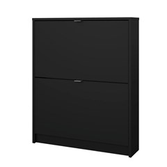 Black Shoes Shoe Cabinet with 2 Tilting Doors