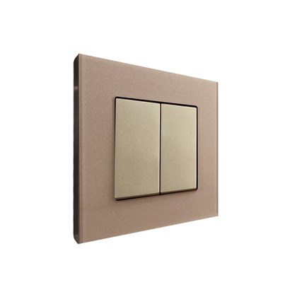 2 Gang 2 Way Switch Gold Temp Glass