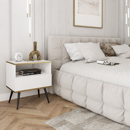 Nightstand – White & Gold