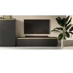 TV Cabinet Black 3Doors