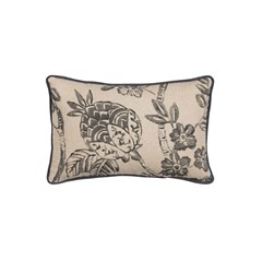 Linen-Polyester Flower Cushion 45x30cm