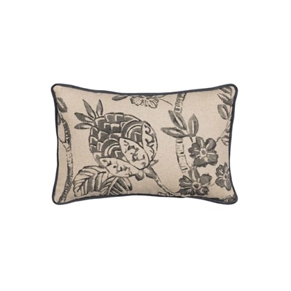 Linen-Polyester Flower Cushion 45x30cm