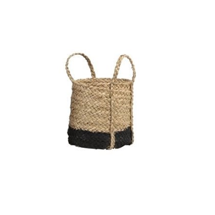 Storage Basket - Natural & Black 24x21