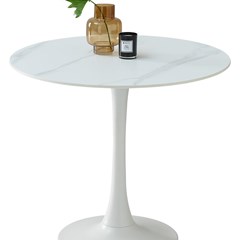 Round Dining Table Ceramic - White
