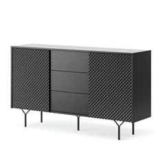 Sideboard 2 Doors 3 Drawers - Black