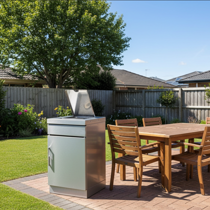 Stainless Steel Cabinet with Side Burner