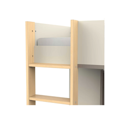 Loft Bed with Desk, Storage & Mirror – Beige & Grey