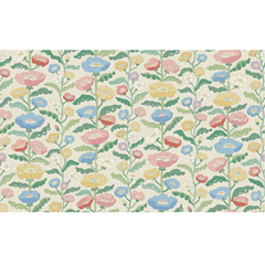 Mural Wallpaper Stylised Flowers Coloured